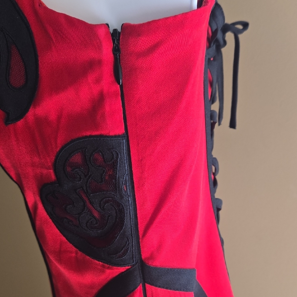 bebe Red Black Corset Ultra Seductive BUSTIER XS NWT (removable straps) - Picture 5 of 9